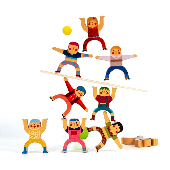 Stack & Balance Human Tower | Wooden Interlocking Toy Set | Promotes Critical Thinking & Creativity | Early Learning Educational Game for Kids Children Boys Girls