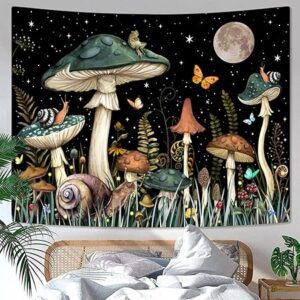Tree Tapestry Boho Retro Floral Flowers Tapestries Aesthetic Vintage Tapestry Wall Hanging for Bedroom (Mushroom Tree of Life(51inch x 59inch))