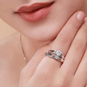 Delicate Crystal Silver Plated Heart Design Adjustable Ring for Women, Girls, Men, Boys - Couple Finger Ring - Valentine Love Gifts for Wife, Girlfriend