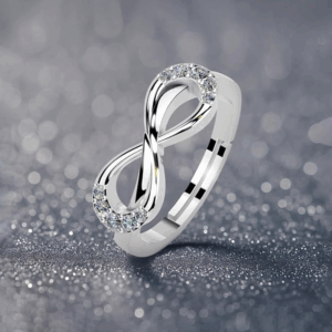 Pure 925 Sterling Silver Ring Rhodium Plated Minimal Jewelry Hallmark with Size Adjustable Birthday Anniversary Gift for Women and Girls Rings CZ AAA+ Diamond(Variation-R-002)