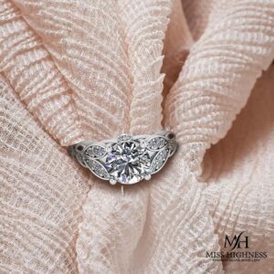 Pure 925 Sterling Silver Ring Rhodium Plated Minimal Jewelry Hallmark with Size Adjustable Birthday Anniversary Gift for Women and Girls Rings CZ AAA+ Diamond(Variation-R-03)