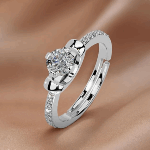 Pure 925 Sterling Silver Ring Rhodium Plated Minimal Jewelry Hallmark with Size Adjustable Birthday Anniversary Gift for Women and Girls Rings