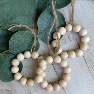 5 Pack Wood Christmas Ornament for Decoration, Natural Modern Minimalist Xmas Tree Hanging Home Decor Bohemian Holiday Decorations (XMAS012)