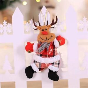 1pc Dancing Style Santa Claus for Christmas Decoration Pendant Christmas Party Background Decoration Christmas Hanging Holiday Doll Ornaments (Raindeer)