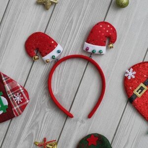 Merry Christmas Headband Santa Claus Caps Design Christmas Hair Band | Xmas Hairband for Christmas Party | Christmas Gift for Children Girls | Christmas Decorations Items Ornaments Props