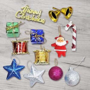 13Pc Festive Xmas Tree Decorations Christmas Ornaments Hanging Accessories Combo Pack for Home School Office - Eco Big