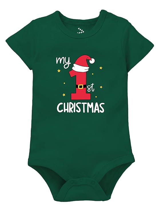 irst Christmas Baby Dress | Clothes for X'mas Photoshoot | 100% Cotton New Born Baby Romper